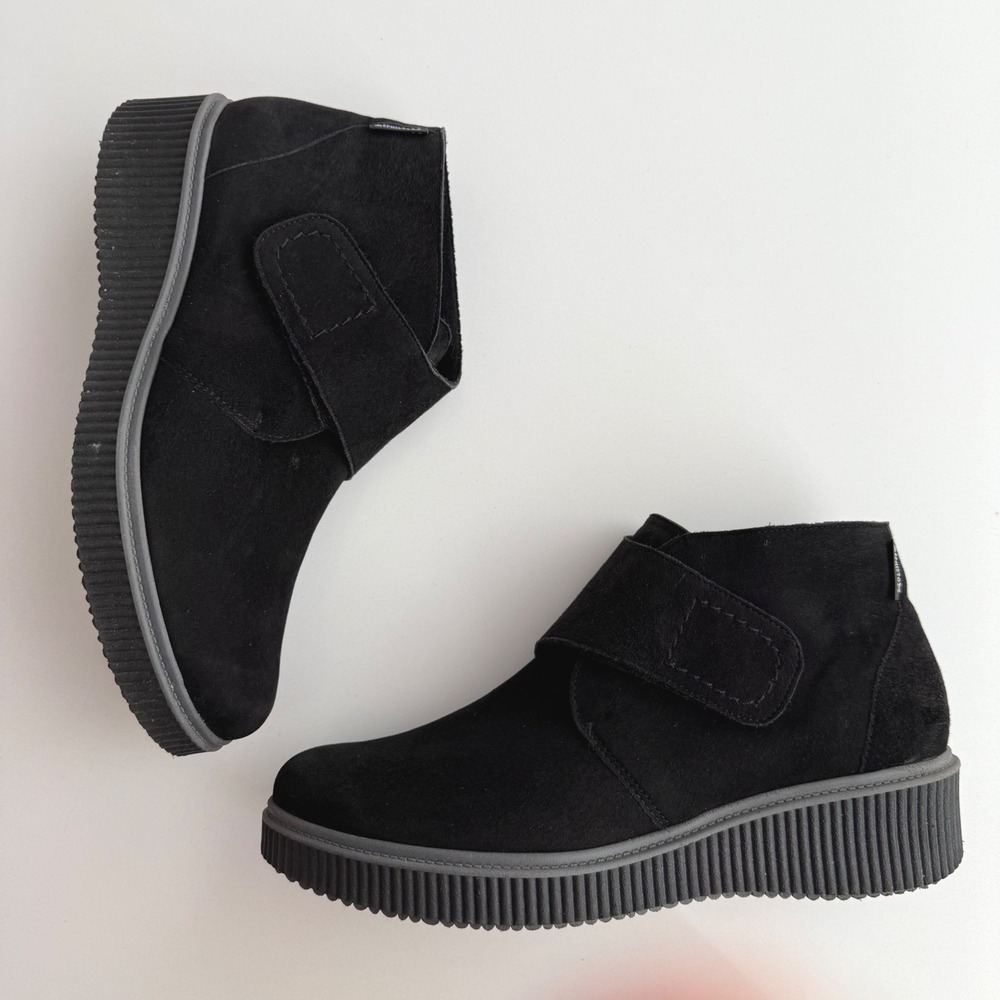 Mephisto Eleanor Black Velcalf Premium 12200 Tab Closure Comfort Booties US 9.5